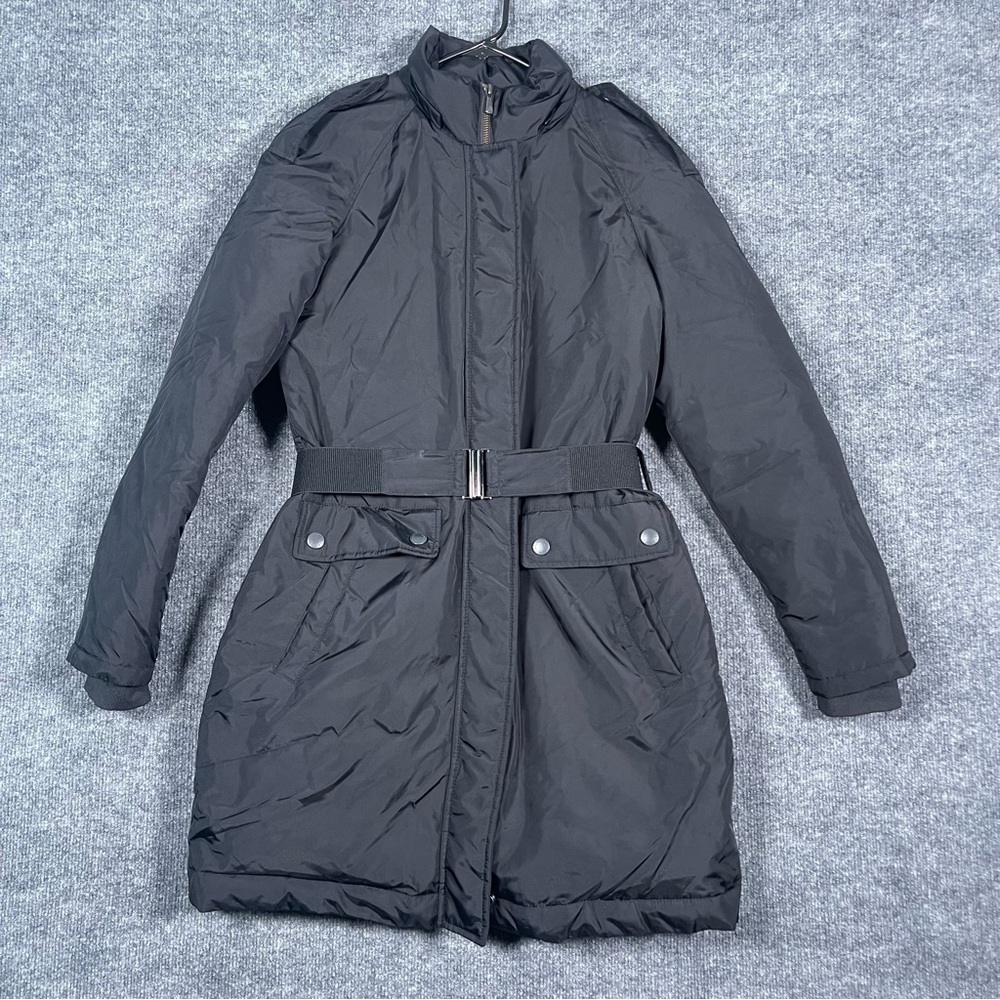 Brooks‎ Brothers Women’s Medium Black Down Insulated Belted Puffer Parka Jacket
